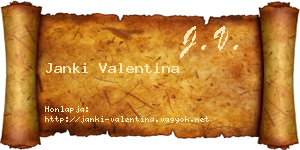 Janki Valentina névjegykártya